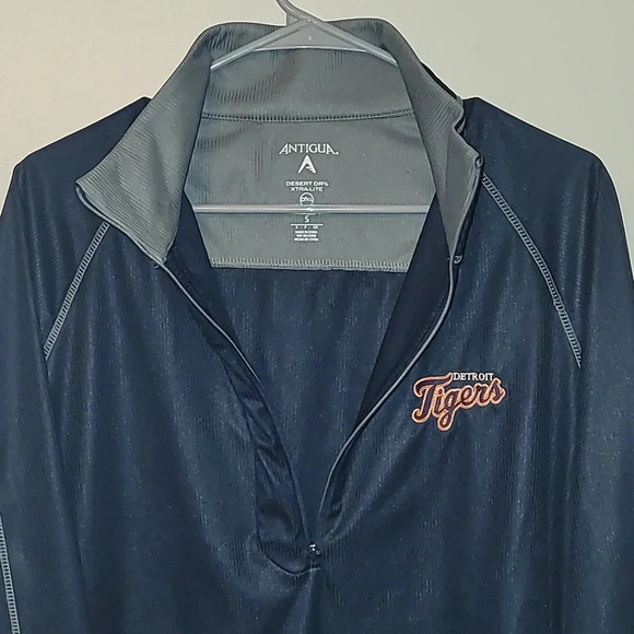 Men's SM Detroit Tigers corduroy pullover polo with chest zipper MLB LOT F8 - Picture 4 of 6